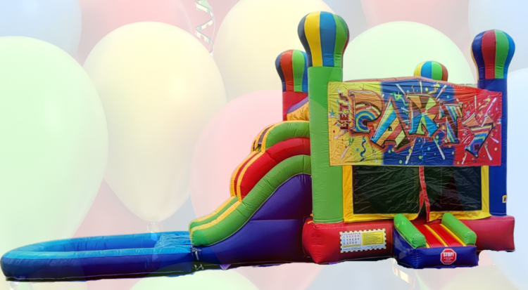 Double Lane Balloon Bounce House Slide Combo