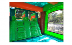 dinocombo2 1689473862 XL Double Lane TRex Bounce House Slide Combo