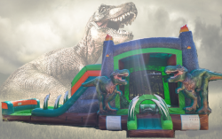 XL Double Lane TRex Bounce House Slide Combo