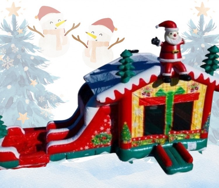 XL Santa's Christmas Gift Bounce House Slide Combo